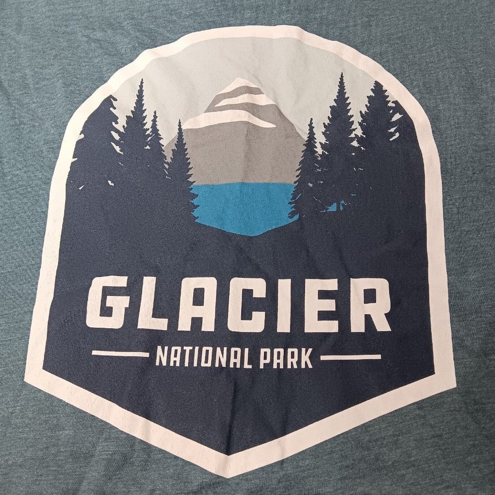 Glacier National Park Montana Small T Shirt Blue COALATREE Eco Goods Nature EUC